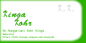 kinga kohr business card